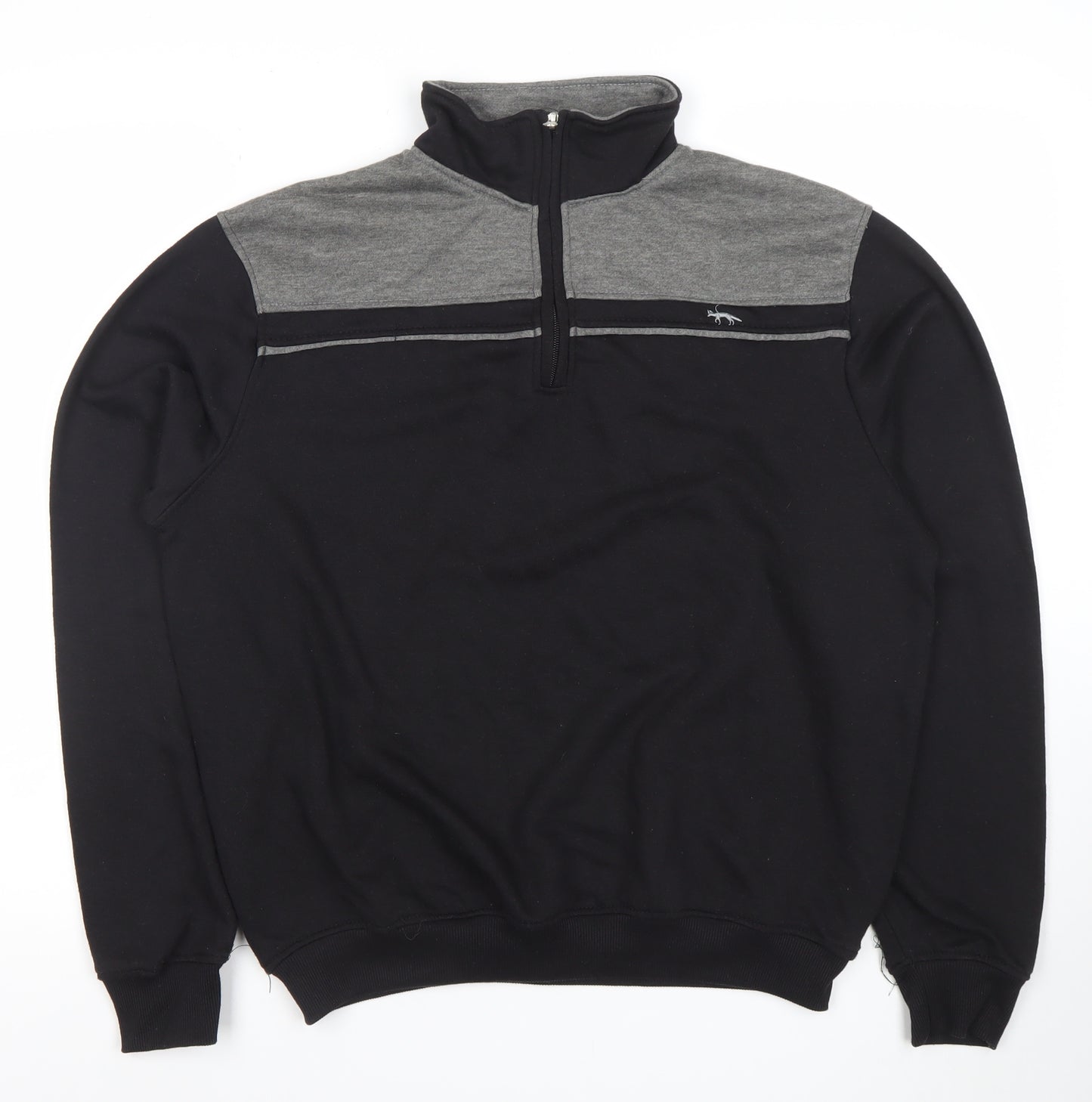 J.J. Wills Men's Black 1/4 Zip Mock Neck Sweatshirt L