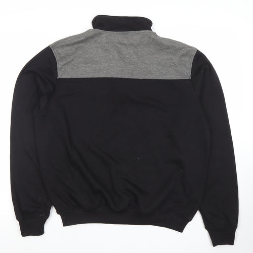 J.J. Wills Men's Black 1/4 Zip Mock Neck Sweatshirt L