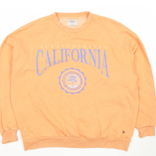Pull & Bear Women’s Orange California Sweatshirt M Relaxed Fit