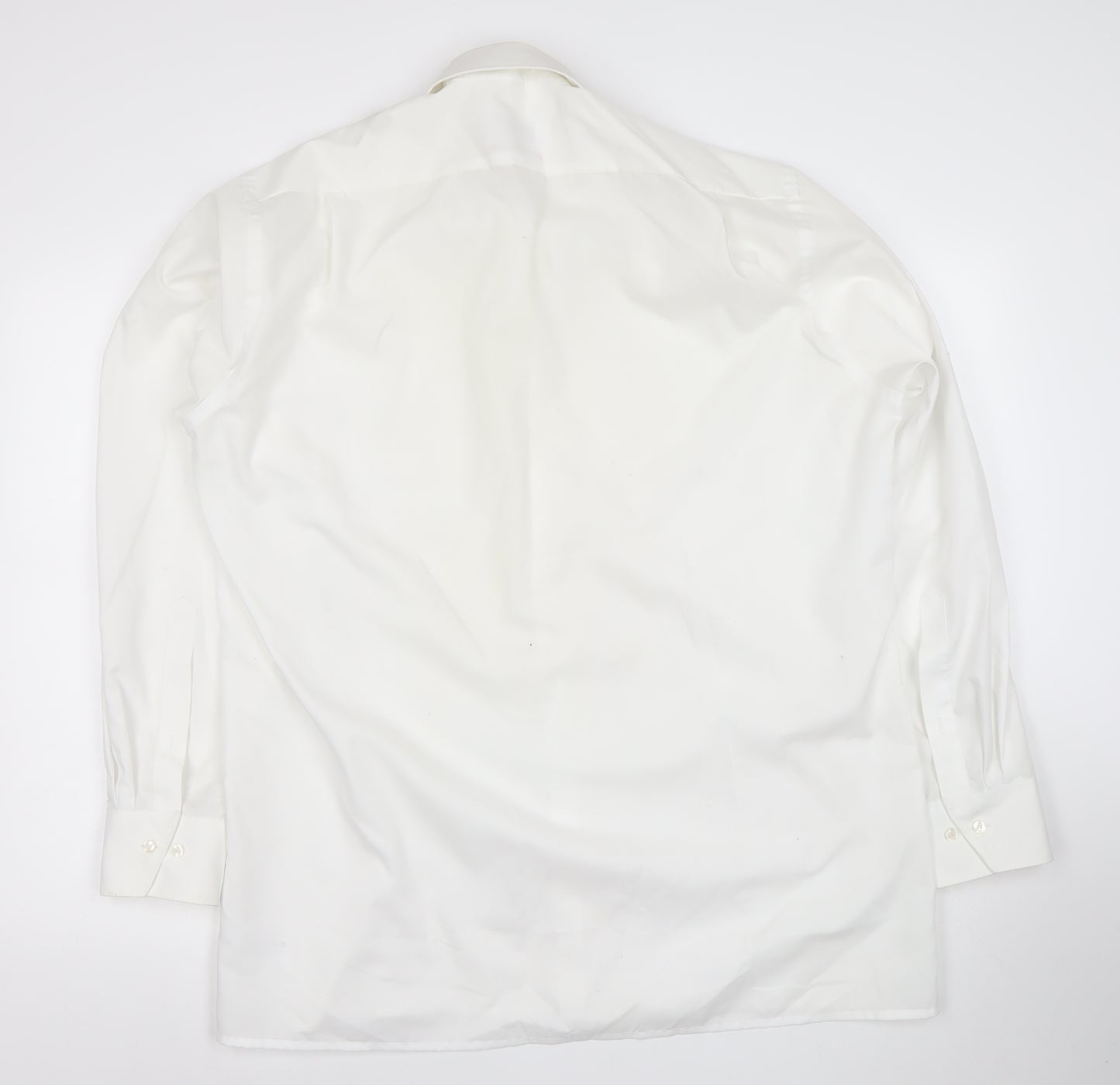 Marvelis Men's White Slim Fit Non-Iron Cotton Dress Shirt 17.5in