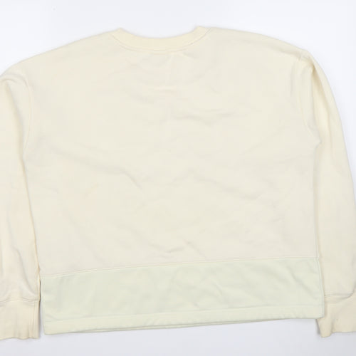 Champion Women's Beige Crew Neck Pullover Sweatshirt Size L Cotton Blend