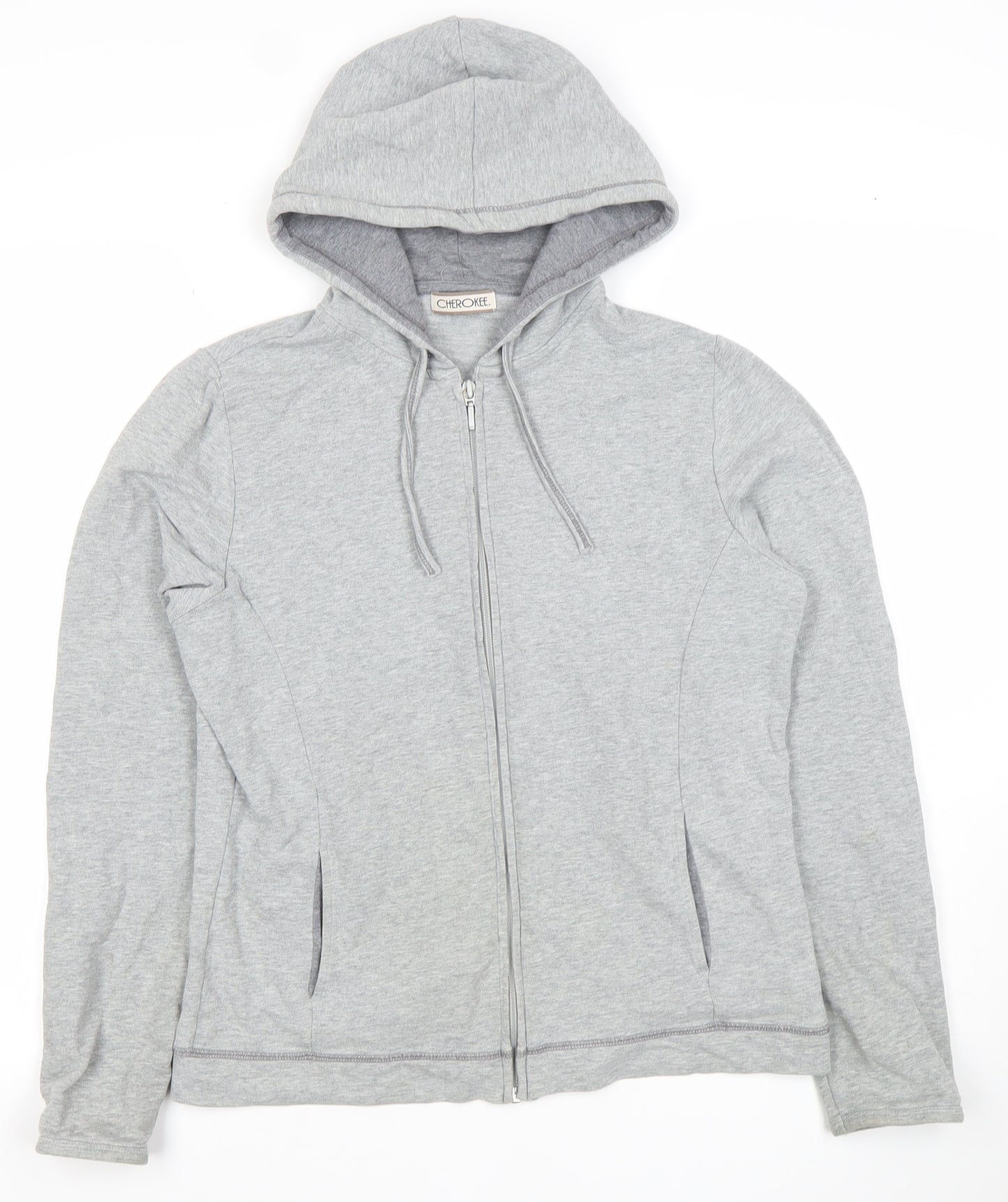 Cherokee Women’s Grey Full Zip Hoodie Size 14 Cotton Blend