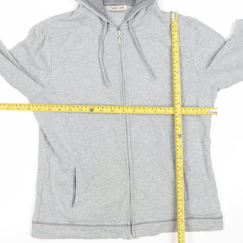 Cherokee Women’s Grey Full Zip Hoodie Size 14 Cotton Blend