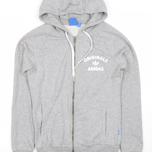 Adidas Originals Women's Grey Full Zip Hoodie Size 8