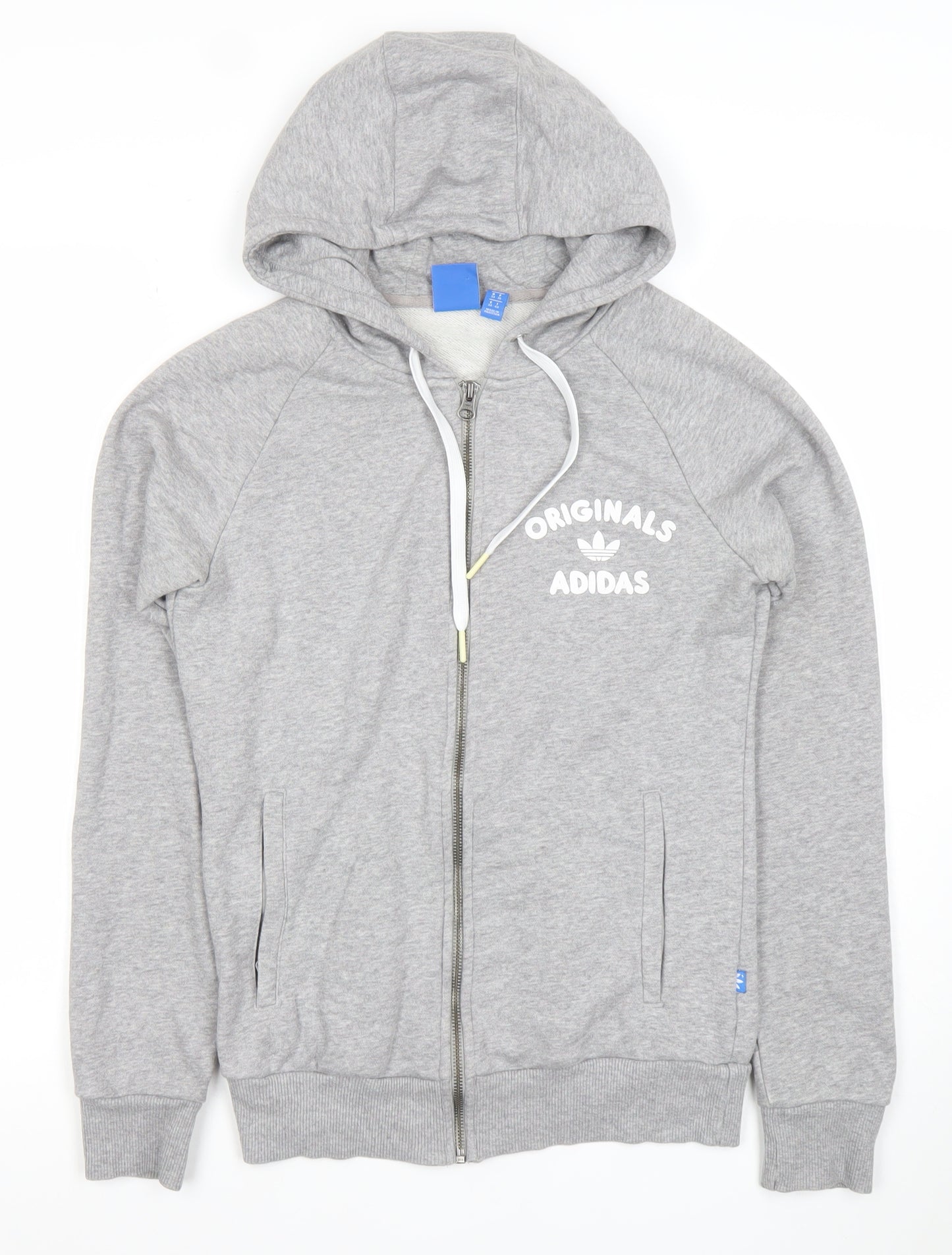 Adidas Originals Women's Grey Full Zip Hoodie Size 8