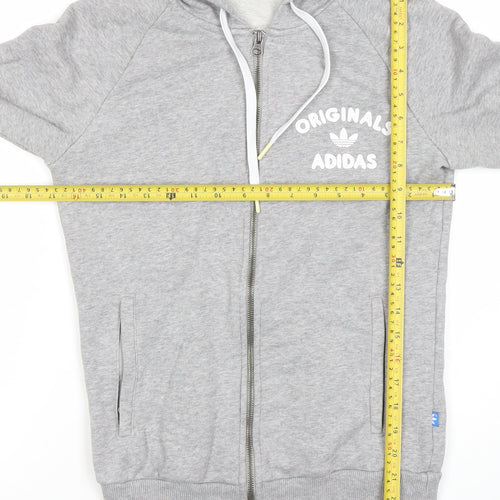 Adidas Originals Women's Grey Full Zip Hoodie Size 8