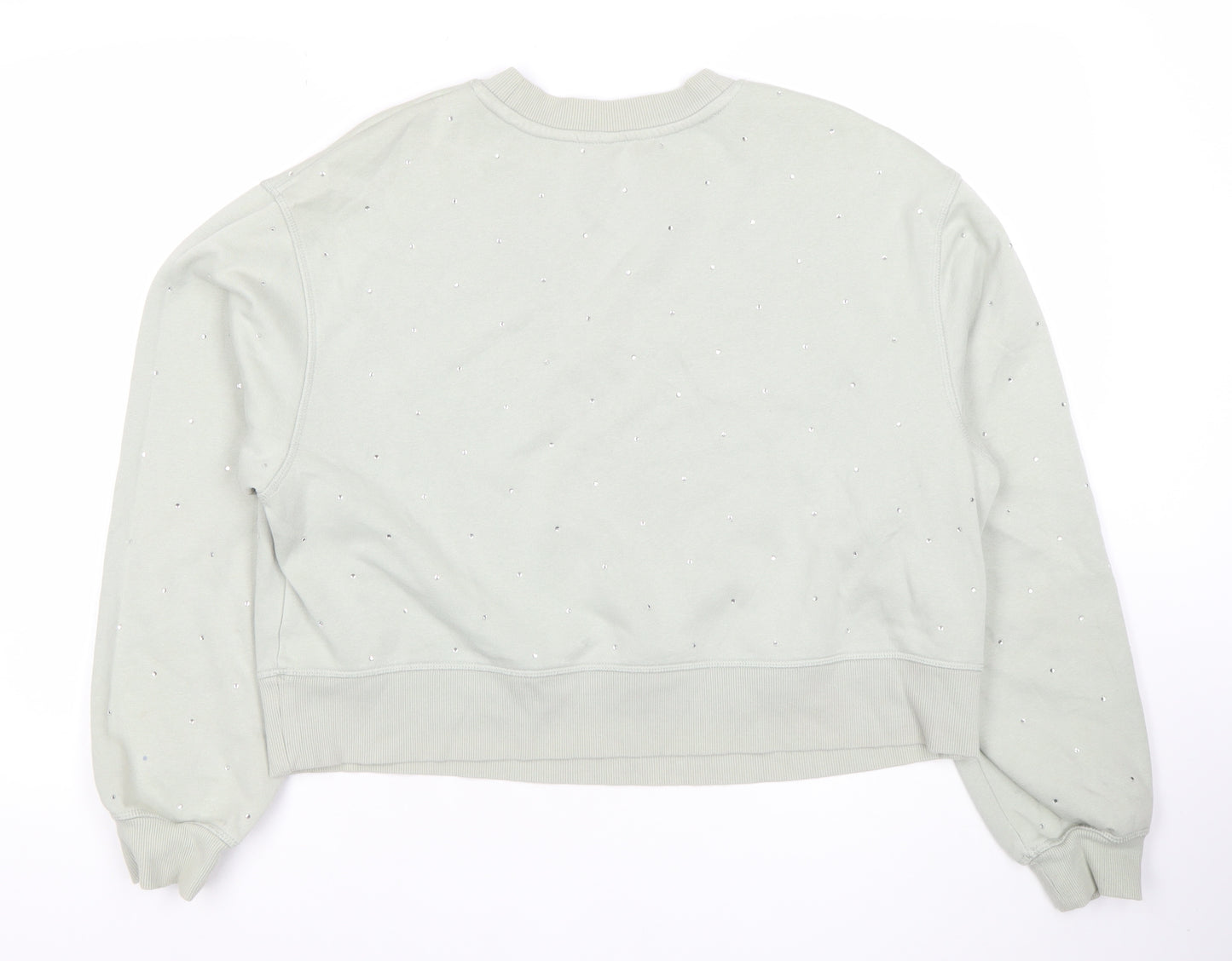 H&M Women's Grey Paris Amour Embellished Sweatshirt Size L