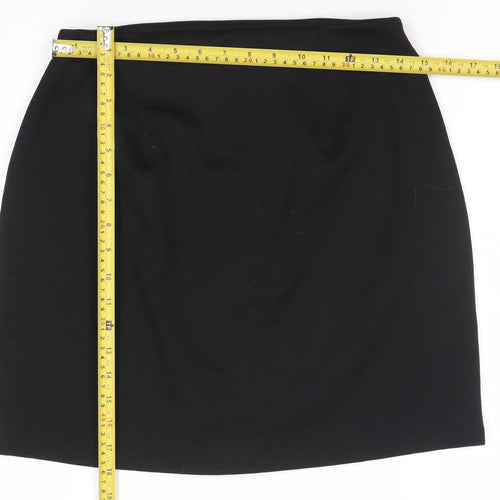 Vero Moda Womens Black Pencil Skirt Size M Zip Front Stretch Workwear