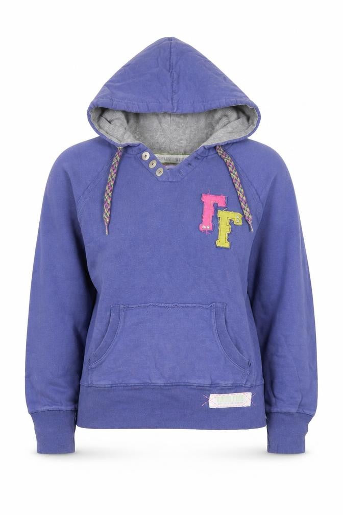Front view of Joe Browns women’s purple, size UK 10, pullover hoodie 100% cotton