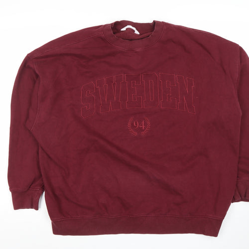 Primark Womens Burgundy 'Sweden 94' Pullover Sweatshirt M