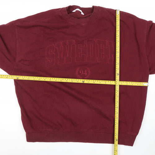 Primark Womens Burgundy 'Sweden 94' Pullover Sweatshirt M