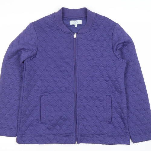 Honor Millburn Women's Purple Quilted Full Zip Sweatshirt Size 12