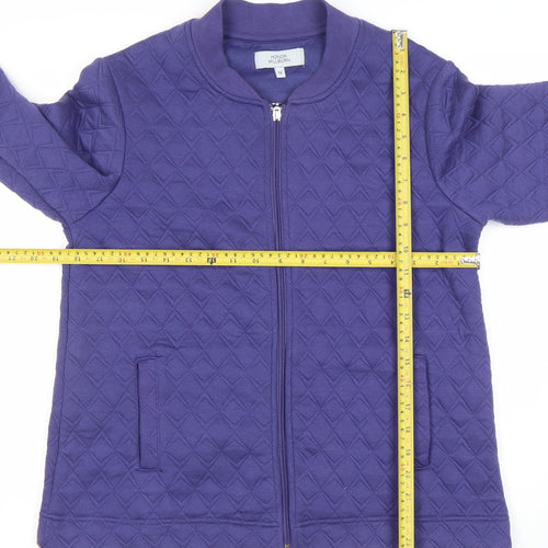 Honor Millburn Women's Purple Quilted Full Zip Sweatshirt Size 12