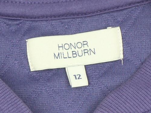 Honor Millburn Women's Purple Quilted Full Zip Sweatshirt Size 12