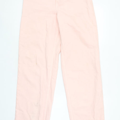 Zara Women Pink Straight Leg Cotton Jeans Size 10