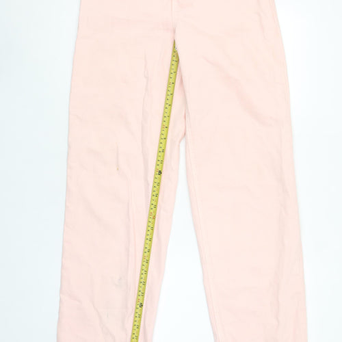Zara Women Pink Straight Leg Cotton Jeans Size 10