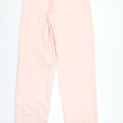 Zara Women Pink Straight Leg Cotton Jeans Size 10