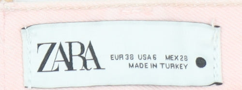 Zara Women Pink Straight Leg Cotton Jeans Size 10