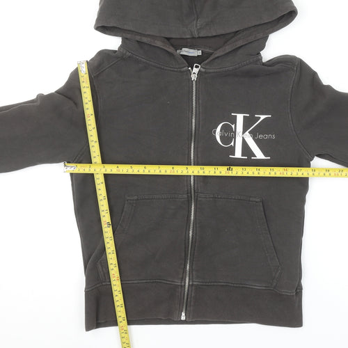 Calvin Klein Jeans Women's Black Full Zip Hoodie Size S Cotton Logo