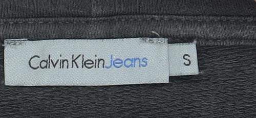 Calvin Klein Jeans Women's Black Full Zip Hoodie Size S Cotton Logo