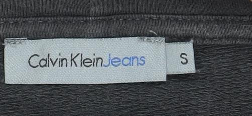 Calvin Klein Jeans Women's Black Full Zip Hoodie Size S Cotton Logo