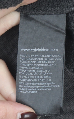 Calvin Klein Jeans Women's Black Full Zip Hoodie Size S Cotton Logo
