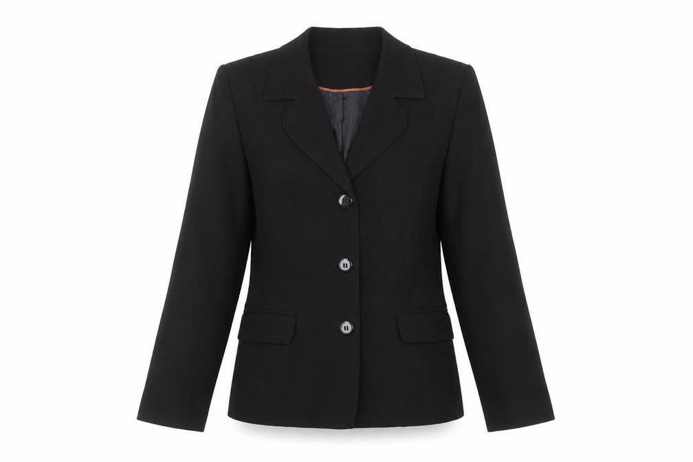 Front view of Eastex Women's Black, size 10, Tailored Blazer Jacket