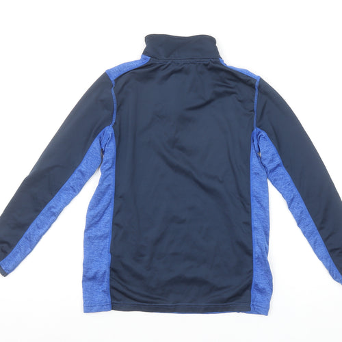 Slazenger Boys Blue 9-10 Years 1/4 Zip Colourblock Sports Sweatshirt
