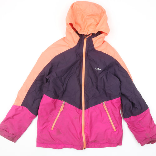 Wedze Girls Multicoloured Hooded Ski Jacket 14 Years Winter Activewear