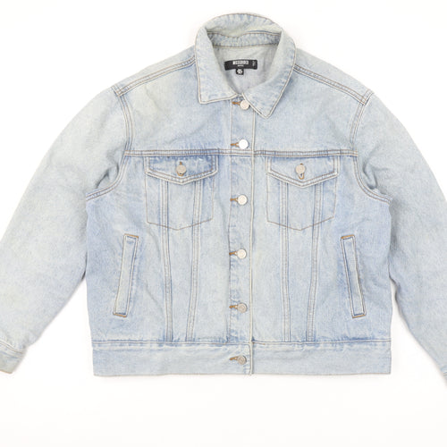Missguided Petite Women's Blue Denim Basic Jacket Size 8