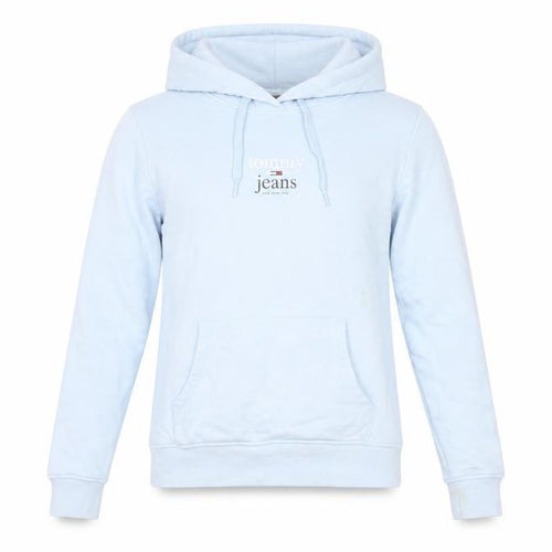 Tommy Jeans Women's Light Blue XS Pullover Hoodie Cotton Blend Casual