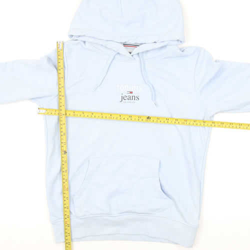 Tommy Jeans Women's Light Blue XS Pullover Hoodie Cotton Blend Casual