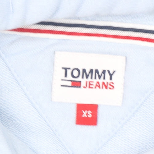Tommy Jeans Women's Light Blue XS Pullover Hoodie Cotton Blend Casual