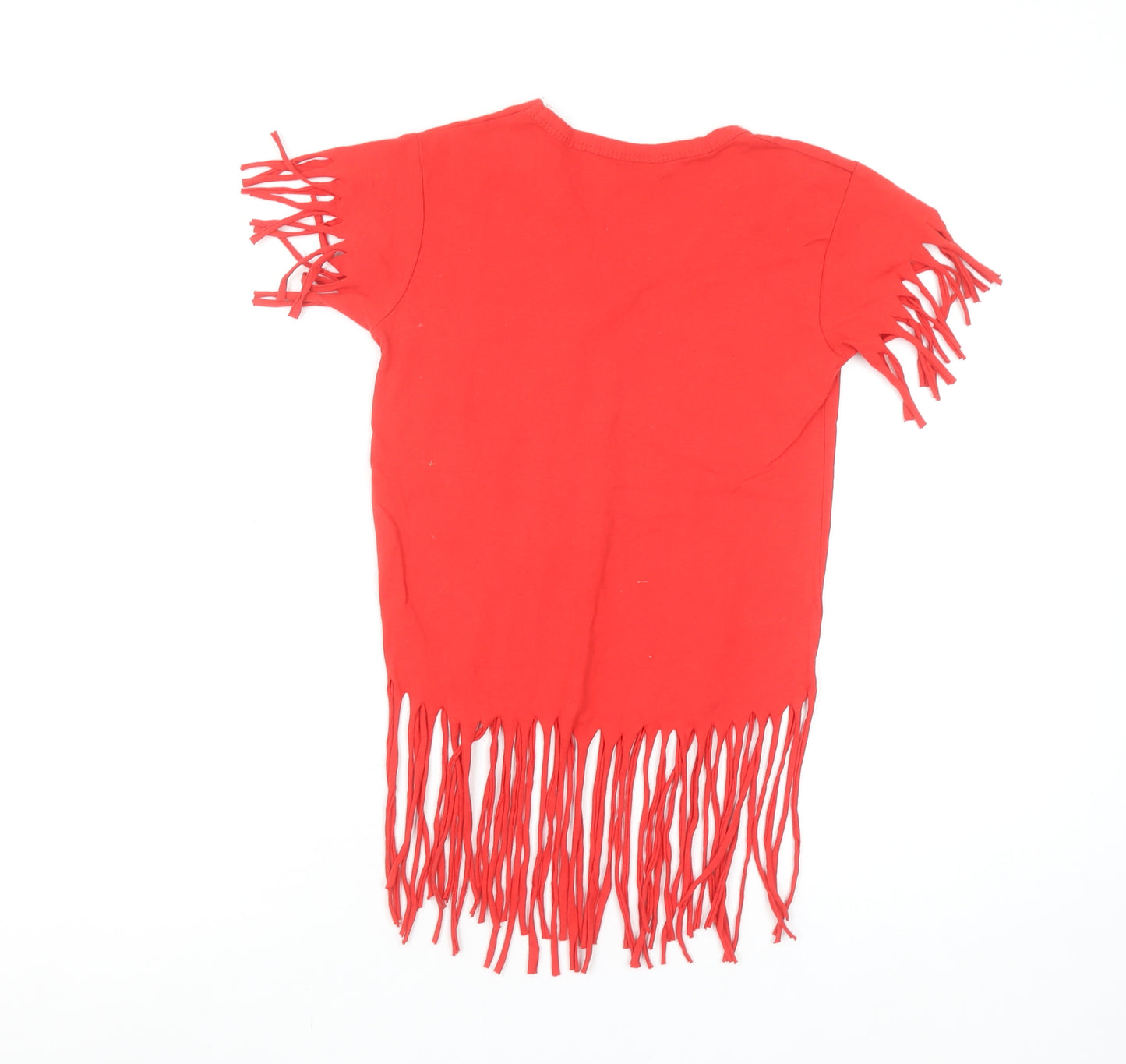 Texmania Girls Red Hello Kitty Fringe Cropped T-Shirt 10 Years