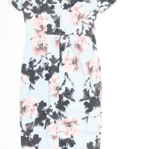 Amber Women's Multicoloured Floral Sheath Dress XS Short Sleeve