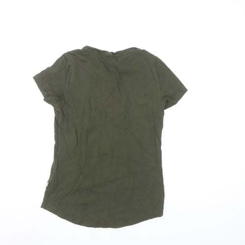 Puma Womens Green XS Basic Sport T-Shirt