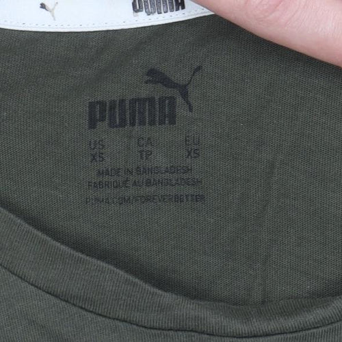 Puma Womens Green XS Basic Sport T-Shirt