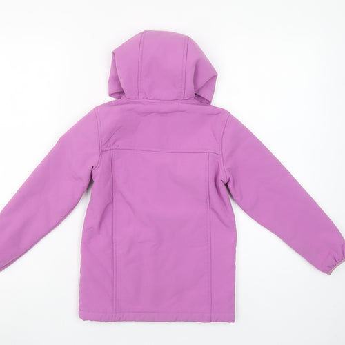 Trespass Girls Purple Softshell Hooded Jacket 5-6 Years Waterproof Lined