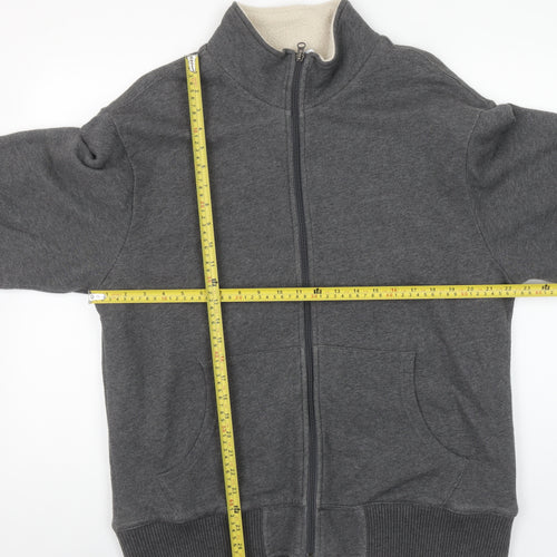 Old Navy Men’s Grey Full Zip Fleece Lined Sweatshirt Size L