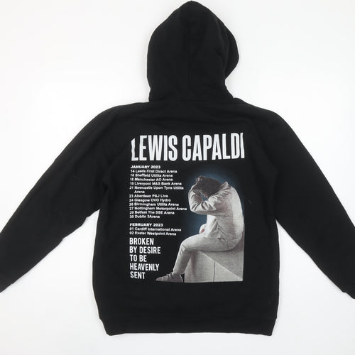 Lewis Capaldi Women's Black Pullover Hoodie Size S Graphic Tour Sweatshirt