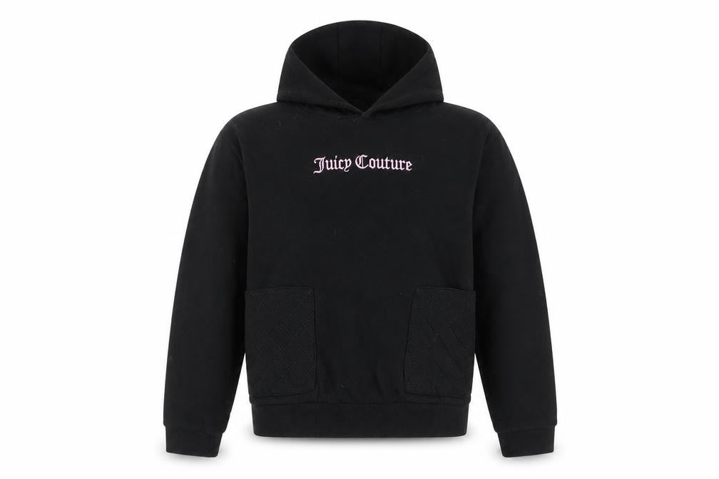 Juicy Couture Girls Black Pullover Hoodie 14-15 Years Logo Fleece