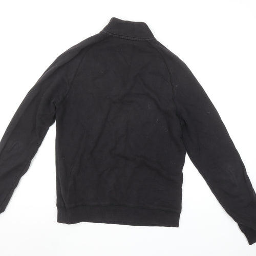 Farah Men's Black 1/4 Zip Organic Cotton Sweatshirt Size S