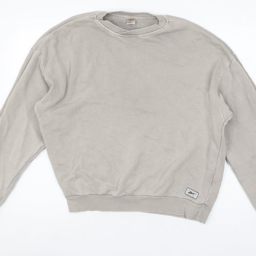 Reebok Women’s Beige Pullover Sweatshirt S Relaxed Fit Casual