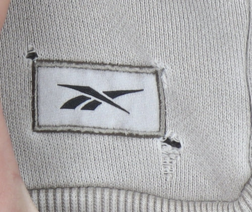 Reebok Women’s Beige Pullover Sweatshirt S Relaxed Fit Casual