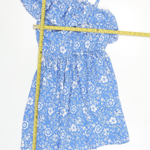 Next Girls Blue Floral One Shoulder Ruffle A-Line Dress 11 Years