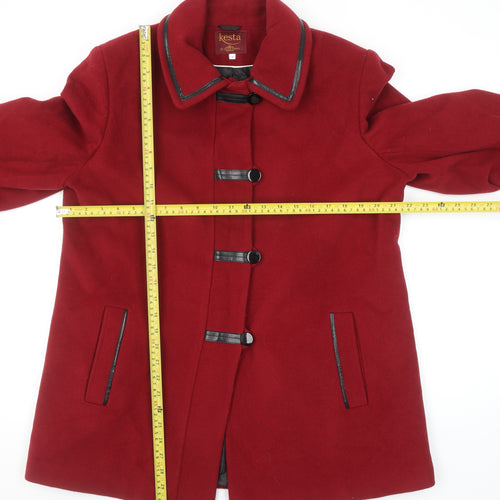 Kesta by David Barry Women's Red Wool Blend Mid-Length Coat Size 16