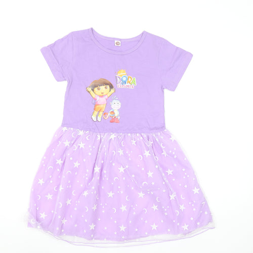 Nickelodeon Girls Purple Dora the Explorer Tutu Dress Size 11-12 Years