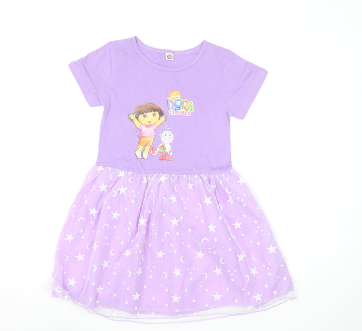 Nickelodeon Girls Purple Dora the Explorer Tutu Dress Size 11-12 Years