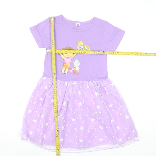 Nickelodeon Girls Purple Dora the Explorer Tutu Dress Size 11-12 Years