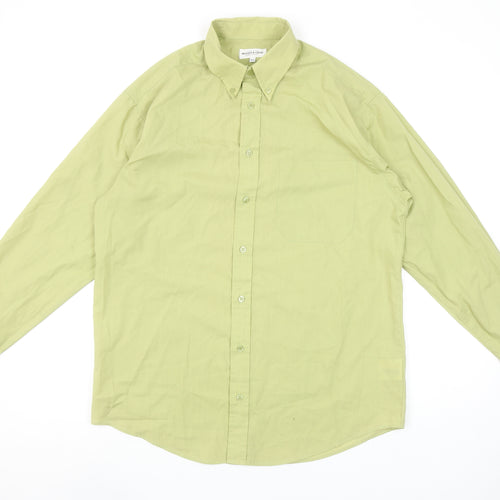Woods & Gray Men's Green Long Sleeve Button-Down Shirt Size 15.5 Regular Fit